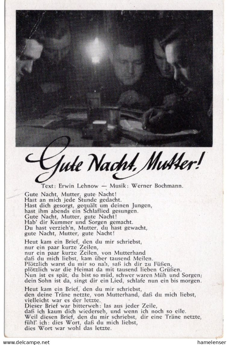 58897 - Deutsches Reich - 1942 - Ansichtskarte M Liedtext "Gute Nacht, Mutter", Ungebraucht - Oorlog 1939-45