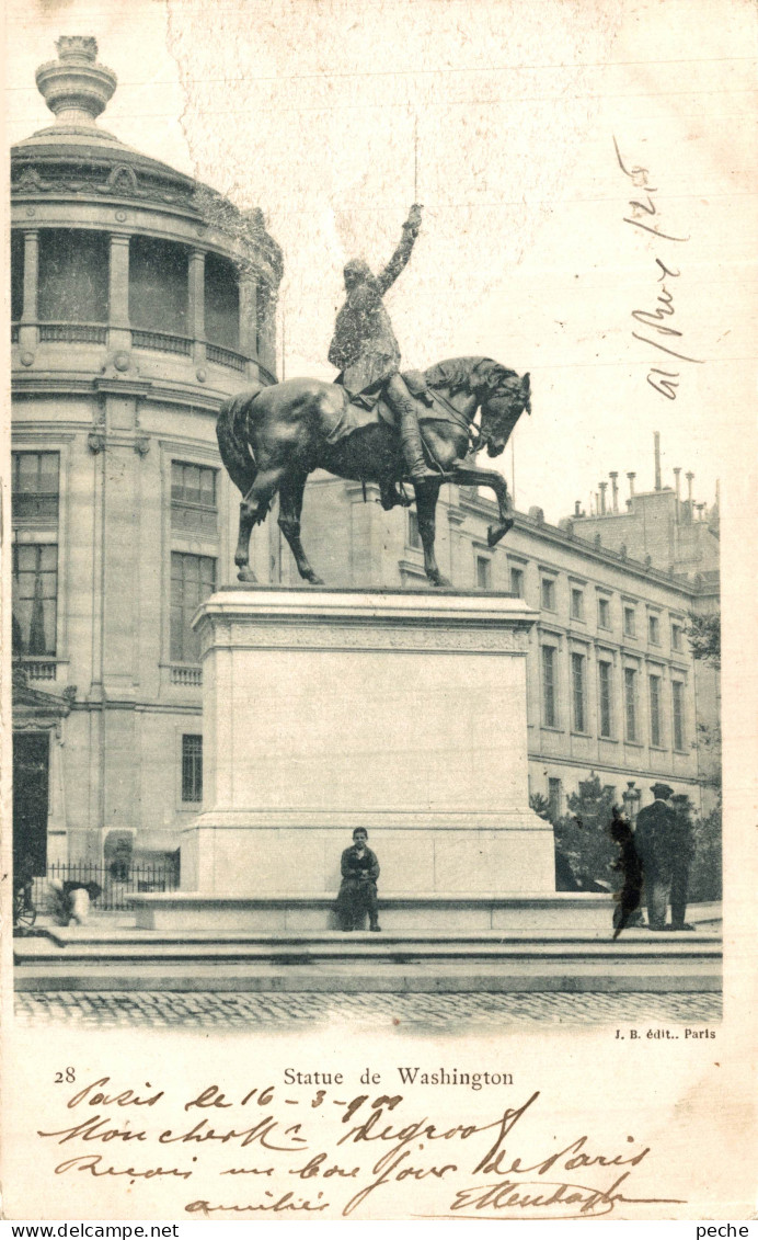 N°106338 -cpa Paris -statue De Washington- - Statues