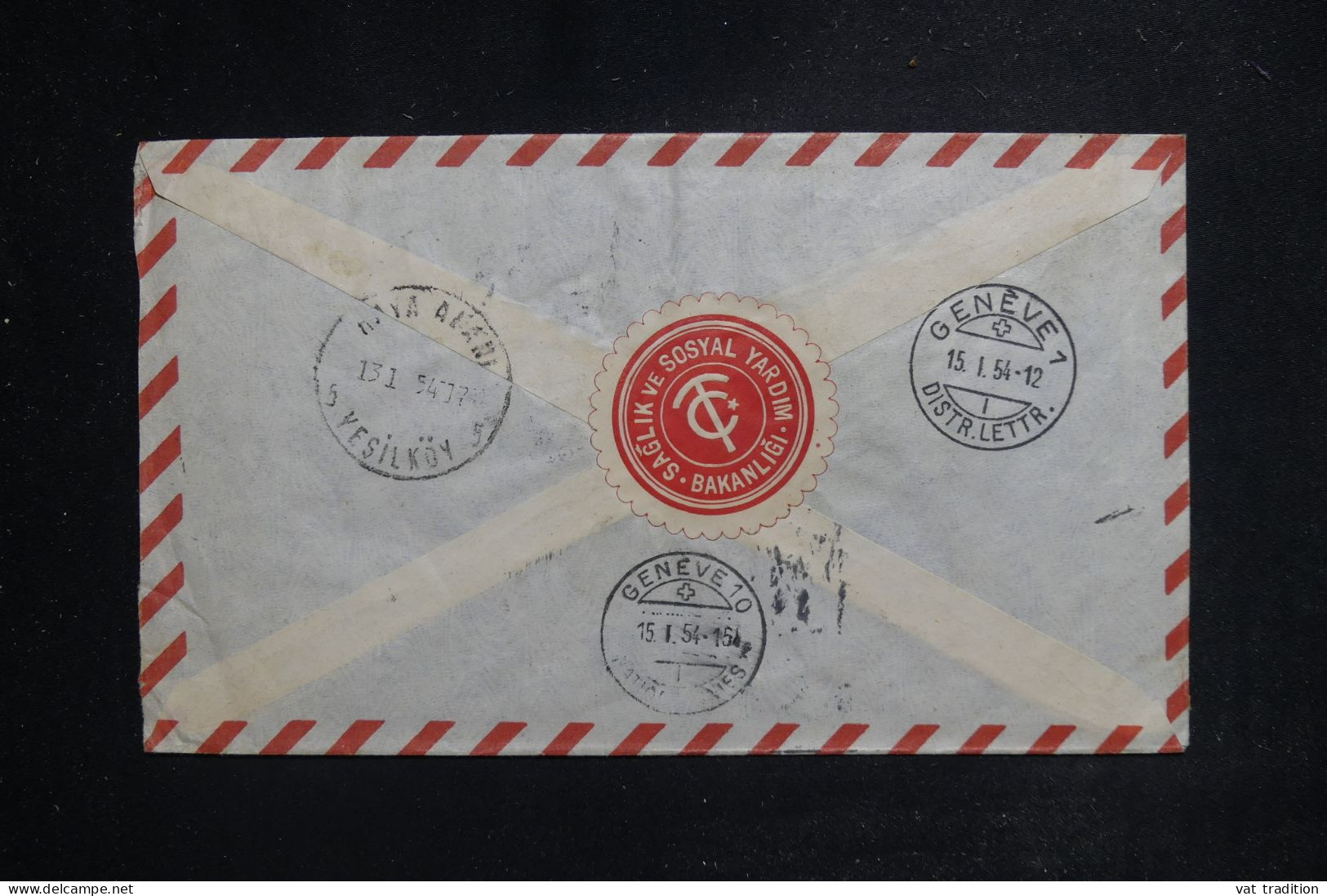 TURQUIE - Enveloppe Gouvernementale En Recommandé De Ankara Pour Genève En 1954 - L 144361 - Lettres & Documents