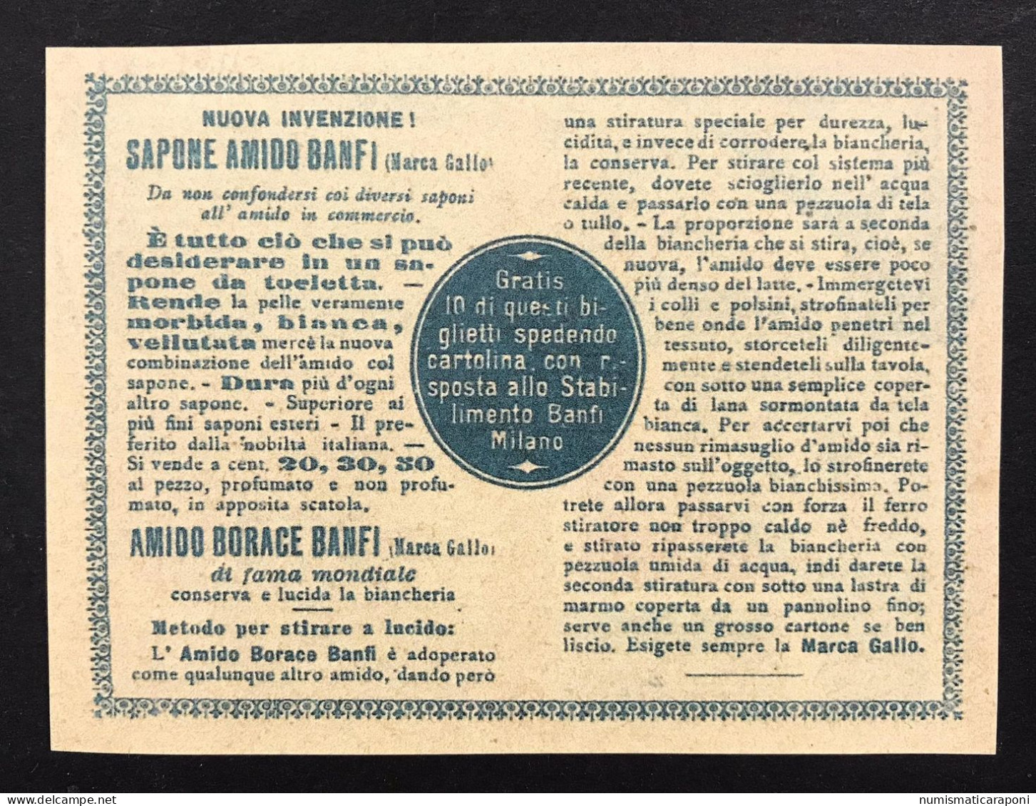 Biglietto Pubblicitario "Banfi" 2 Lire  LOTTO 1017 - Sonstige & Ohne Zuordnung