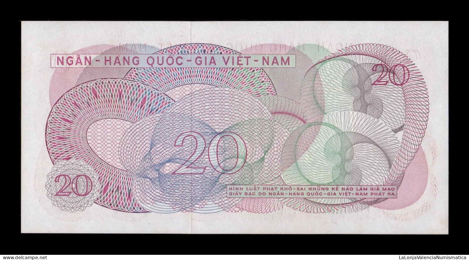 South Vietnam Del Sur 20 Dong ND (1969) Pick 24 Sc Unc - Viêt-Nam