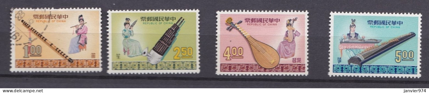 1969  Instruments De Musique Chinois La Série Complète 712 à 715, 3 Timbres Neufs , 1 Oblitéré, Scan Recto Verso - Ongebruikt