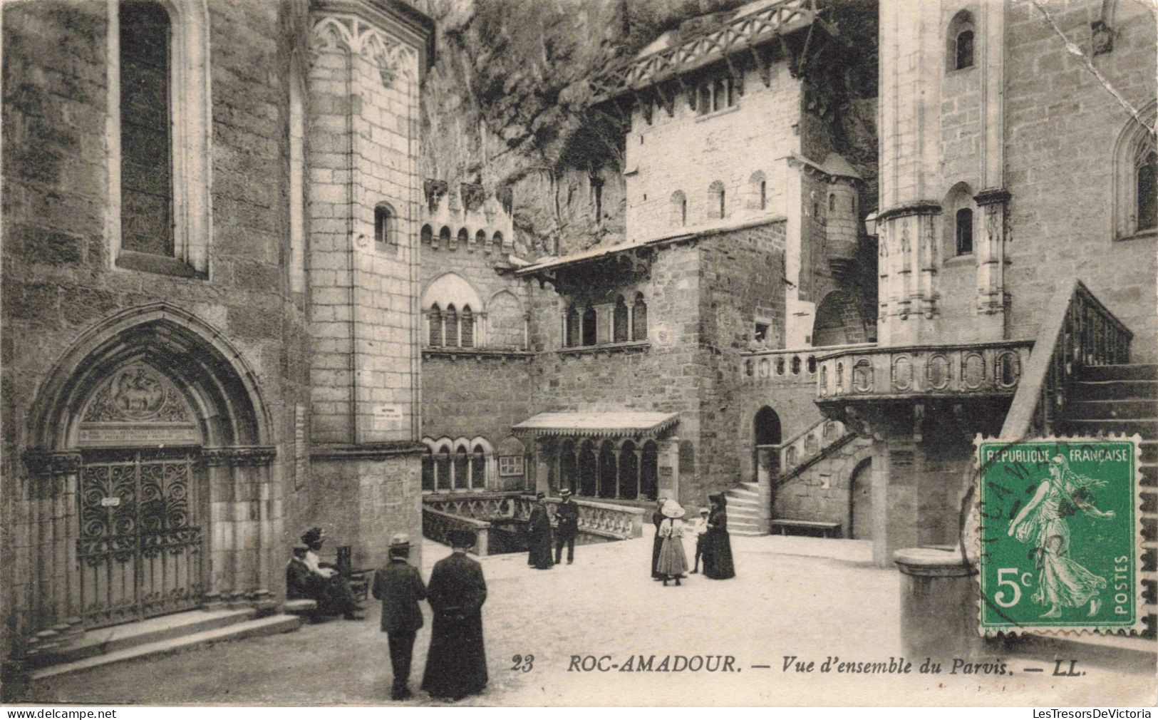 FRANCE - ROC AMADOUR - Vue D'ensemble Du Parvis - LL - Animé - Pélerinage - Carte Postale Ancienne - Rocamadour