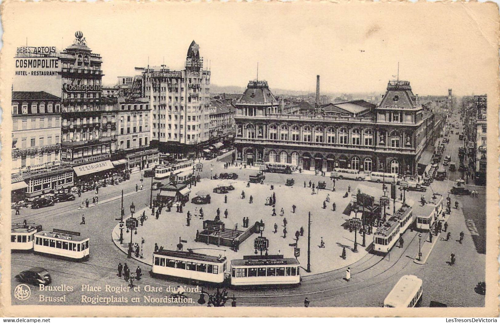 BELGIQUE - Bruxelles - Place Rogier Et Gare Du Nord - Carte Postale Ancienne - Plätze