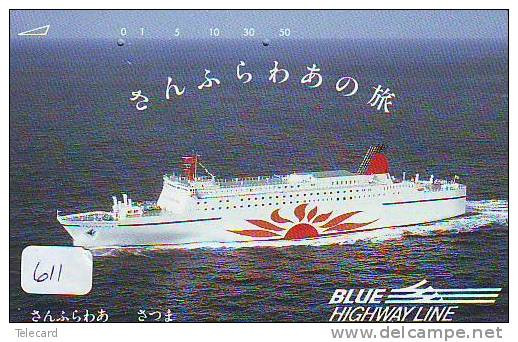 Telefonkarte Télécarte Ship (611)  Bateau - Schiff - Schip - Boot - Barco - Phonecard Japon Japan - Bateaux