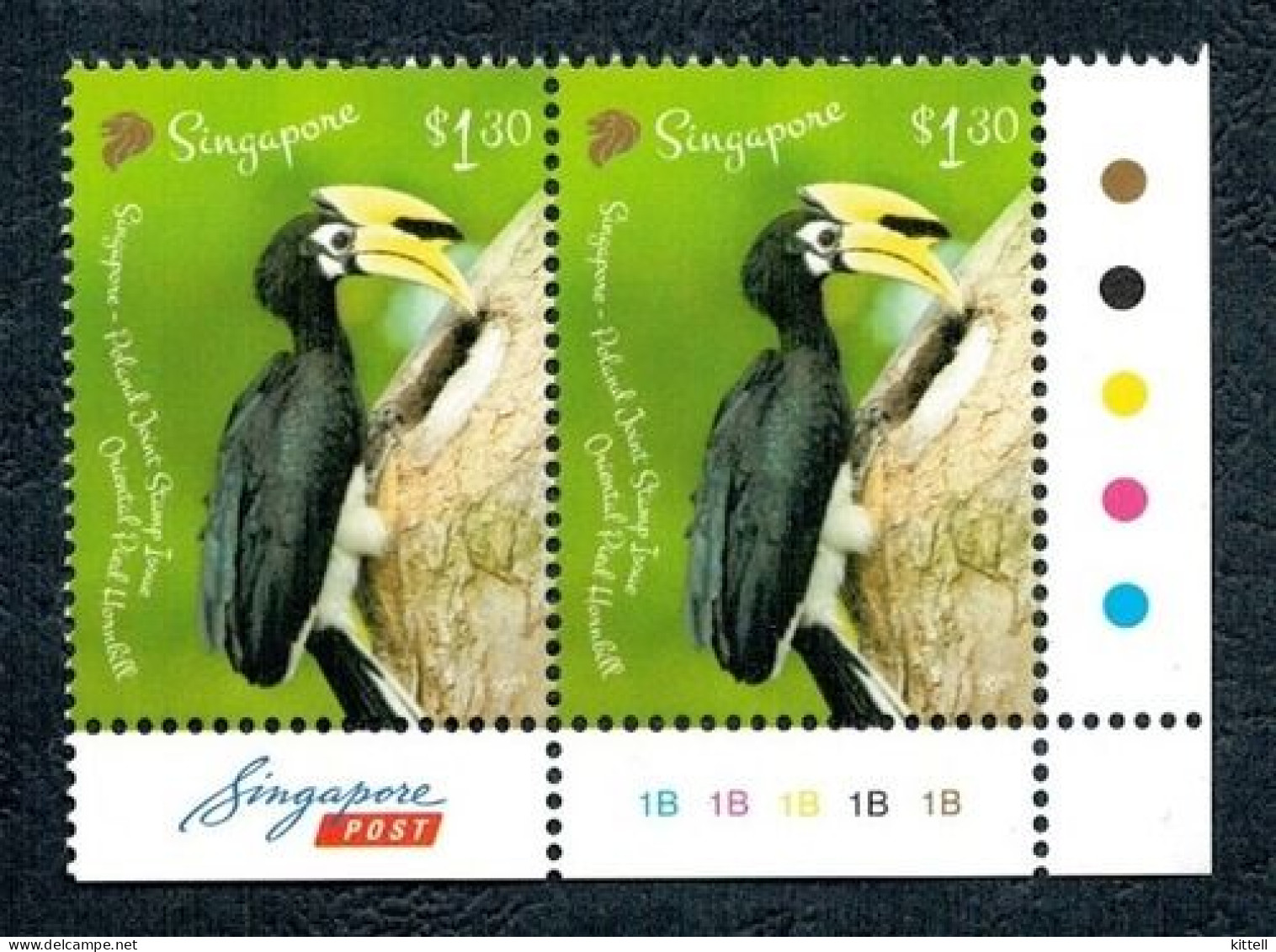 Singapore 2019 Hornbill Bird Pair Mint - Piciformes (pájaros Carpinteros)