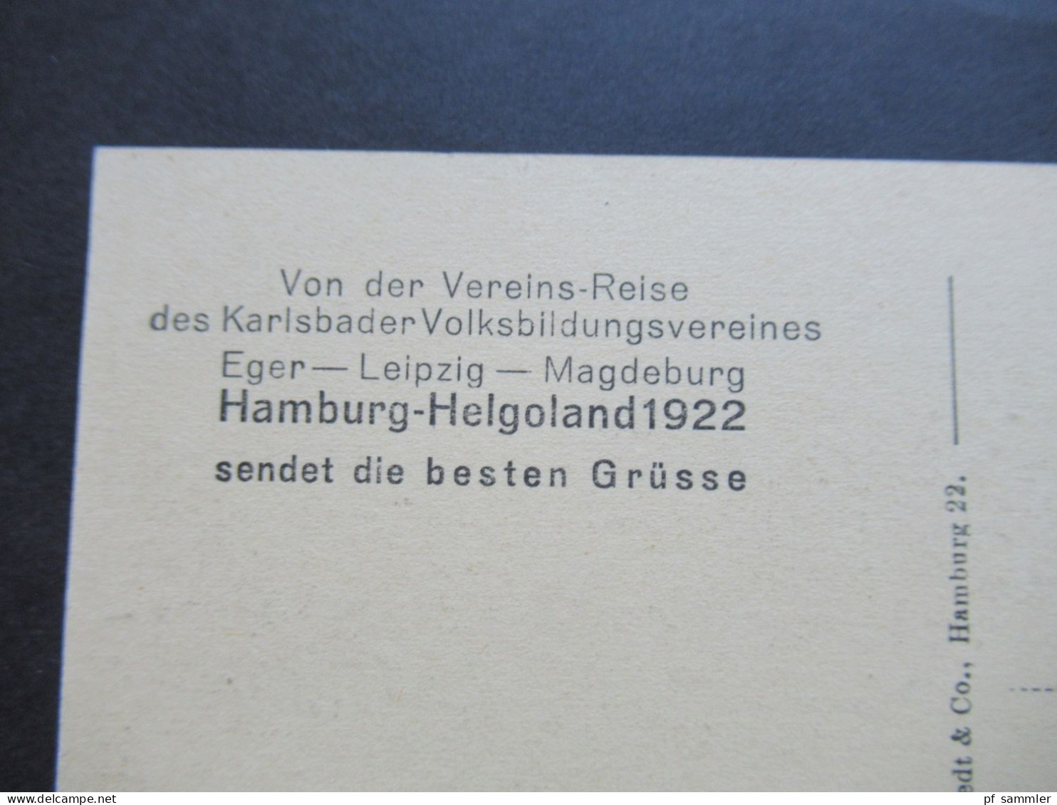 AK 1922 Helgoland Grüße Von Der Vereins Reise Karlsbader Volksbildungsvereines Verlag H.v. Seggern & Sohn, Hamburg - Helgoland