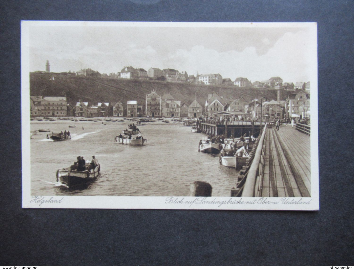 AK 1934 Helgoland Blick Auf Landungsbrücke Mit Ober Und Unterland Verlag Photohaus Alfred Zerner, Helgoland - Helgoland