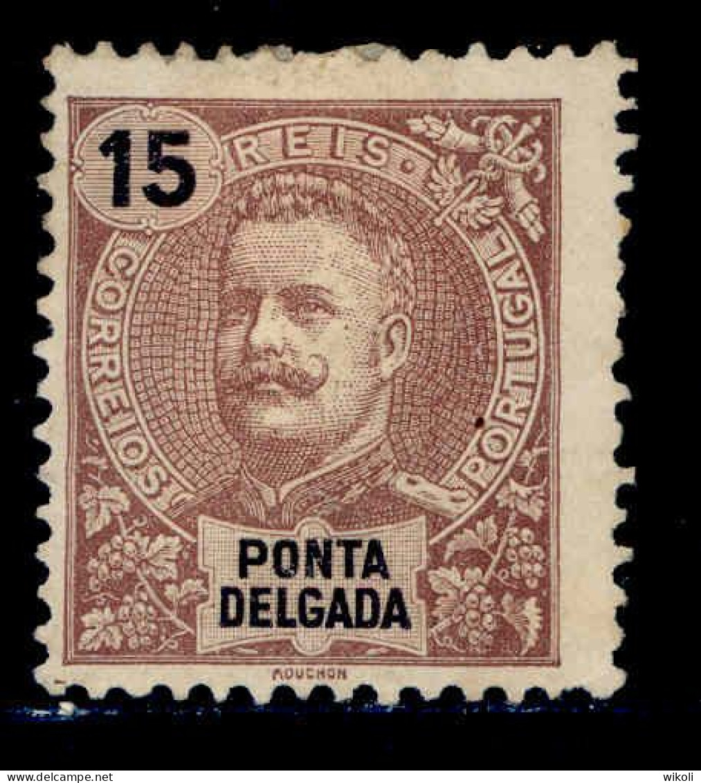 ! ! Ponta Delgada - 1897 D. Carlos 15 R - Af. 16 - MH - Ponta Delgada