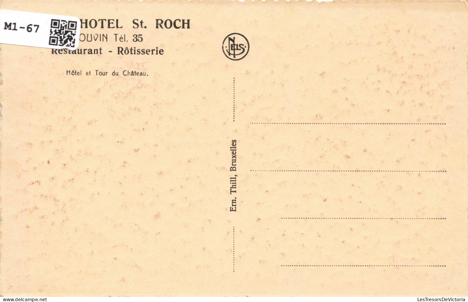 BELGIQUE - Couvin - Hôtel St. ROCH - Hôtel Et Tour Du Château - Voiture Ancienne - Carte Postale Ancienne - Viroinval