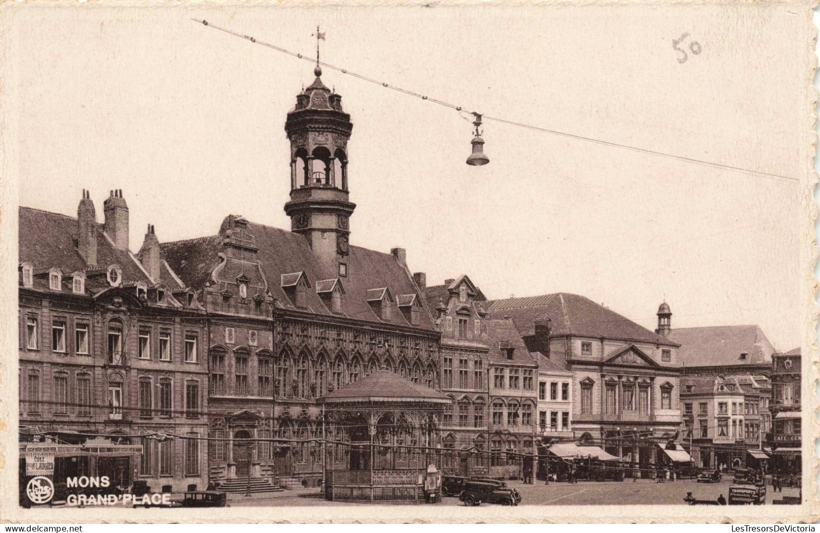 BELGIQUE - Hainaut - Mons - Grand 'Place - Animé - Place - Hôtel De Ville - Carte Postale Ancienne - Mons