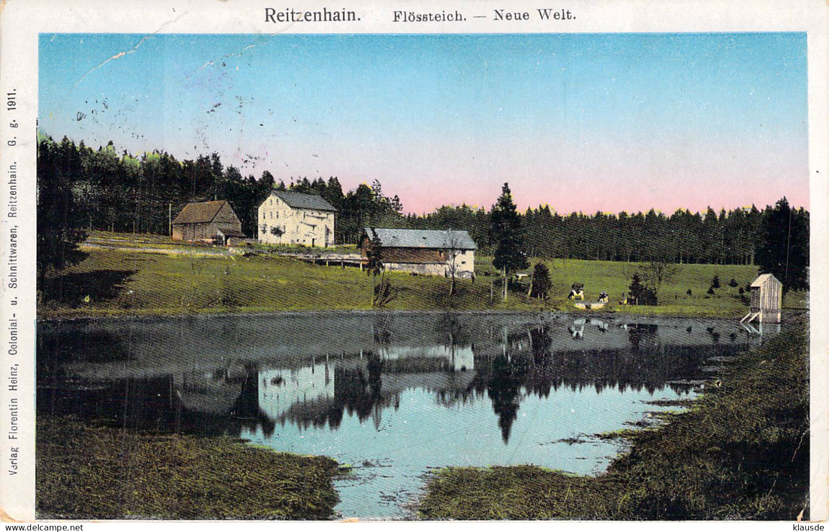 Reitzenhain - Flössteich-Neue Welt Feldpost,Bahnpost 1916 - Marienberg