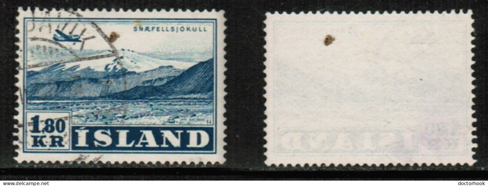 ICELAND   Scott # C 27 USED (CONDITION AS PER SCAN) (Stamp Scan # 950-3) - Airmail