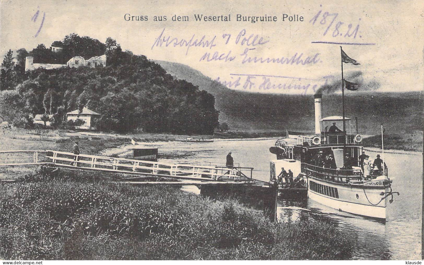 Polle Burgruine Gruß Aus Dem Wesertal Blanc - Bodenwerder