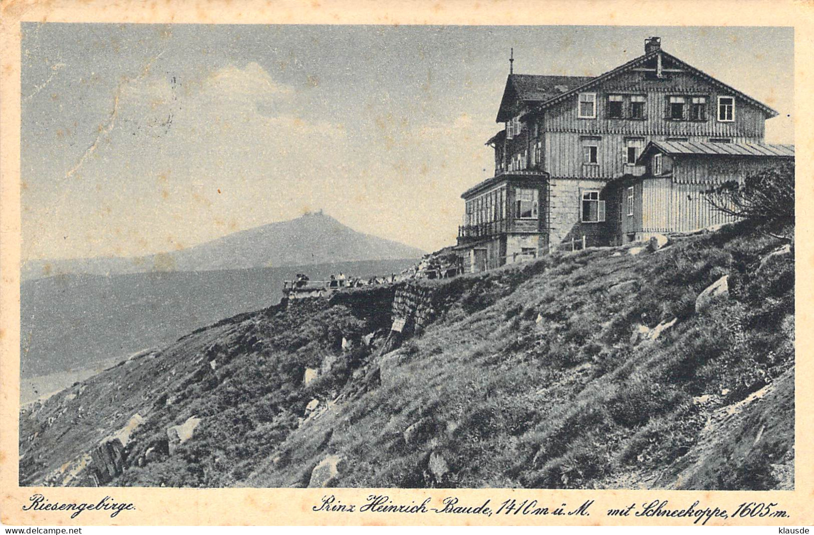 Riesengebirge-Prinz Heinrich Baude Mit Schneekoppe Gel.1927 - Schlesien