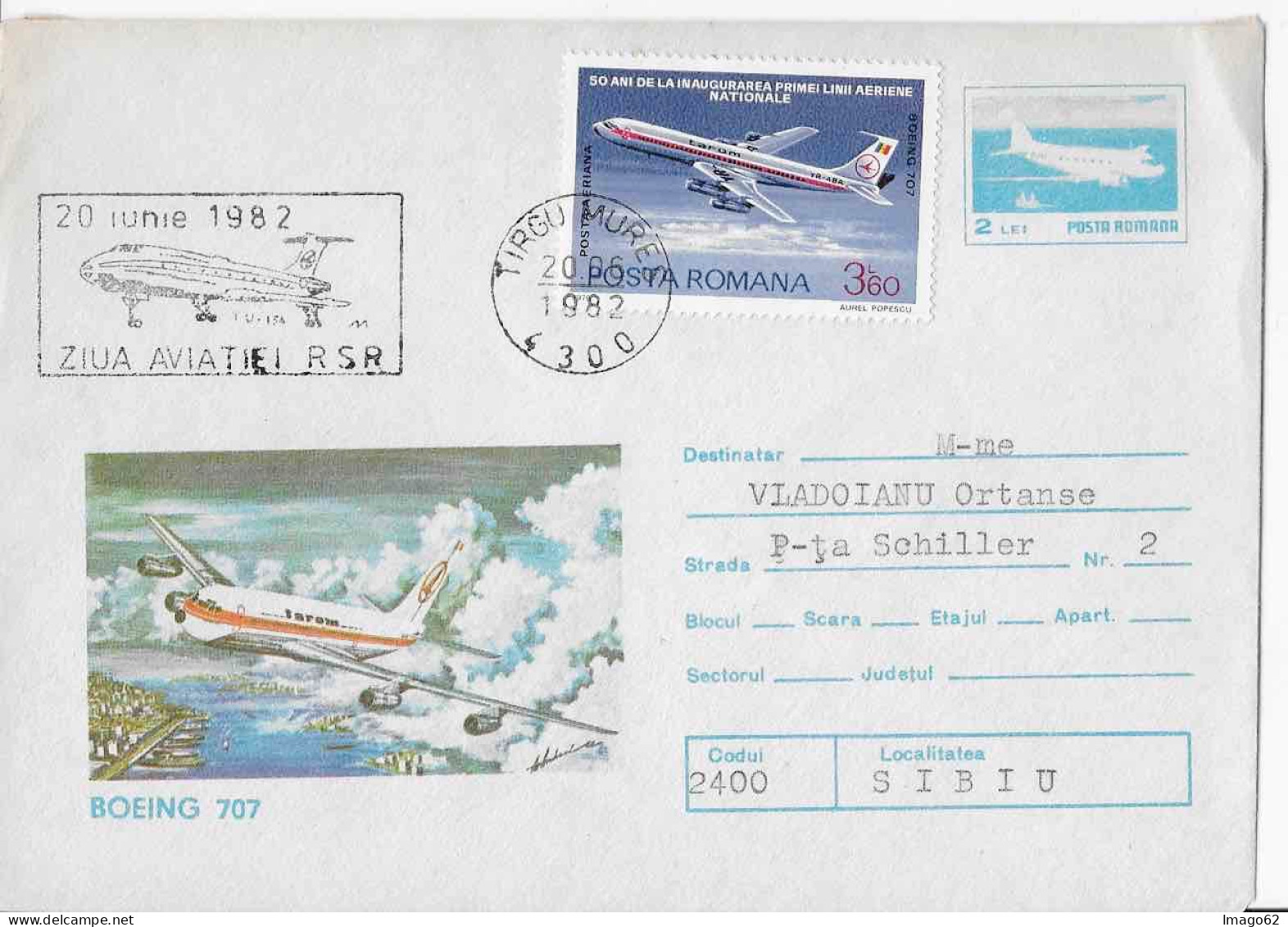 Ziua Aviatiei RSR Tirgu Mures 1982 - Postmark Collection