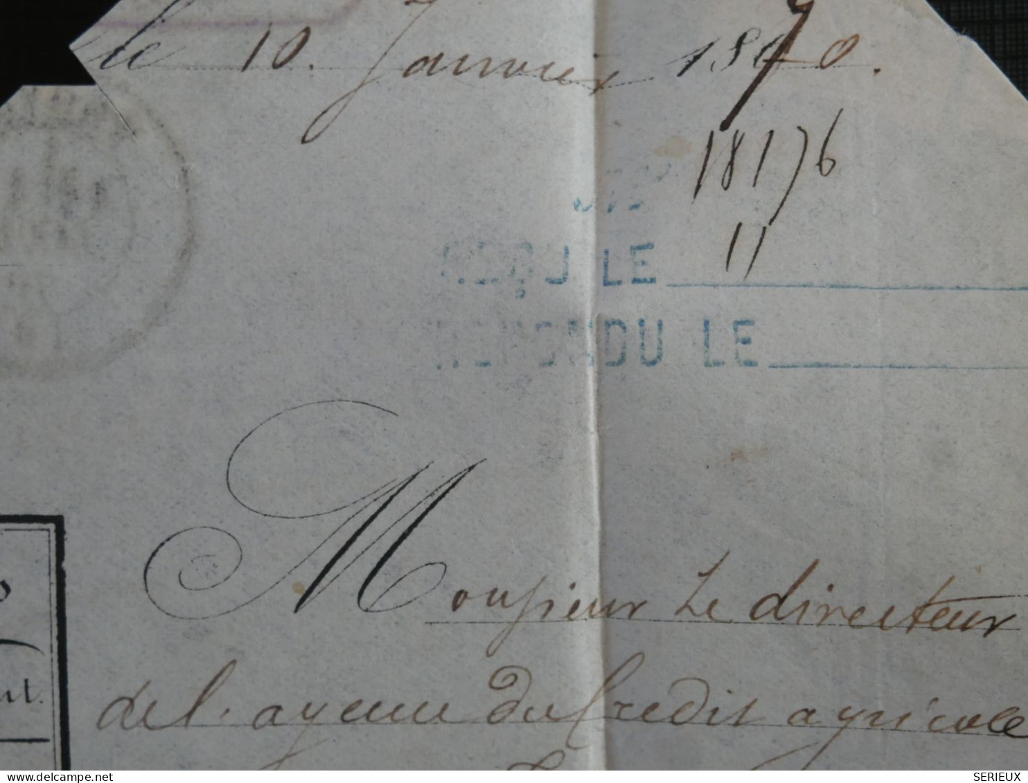 BU14  FRANCE BELLE LETTRE 1872 BAR S SEINE A TROYES C. AGRICOLE +NAPOLEON LAURéS 2X  N°29 + AFF.   PLAISANT+++ - 1863-1870 Napoléon III Lauré