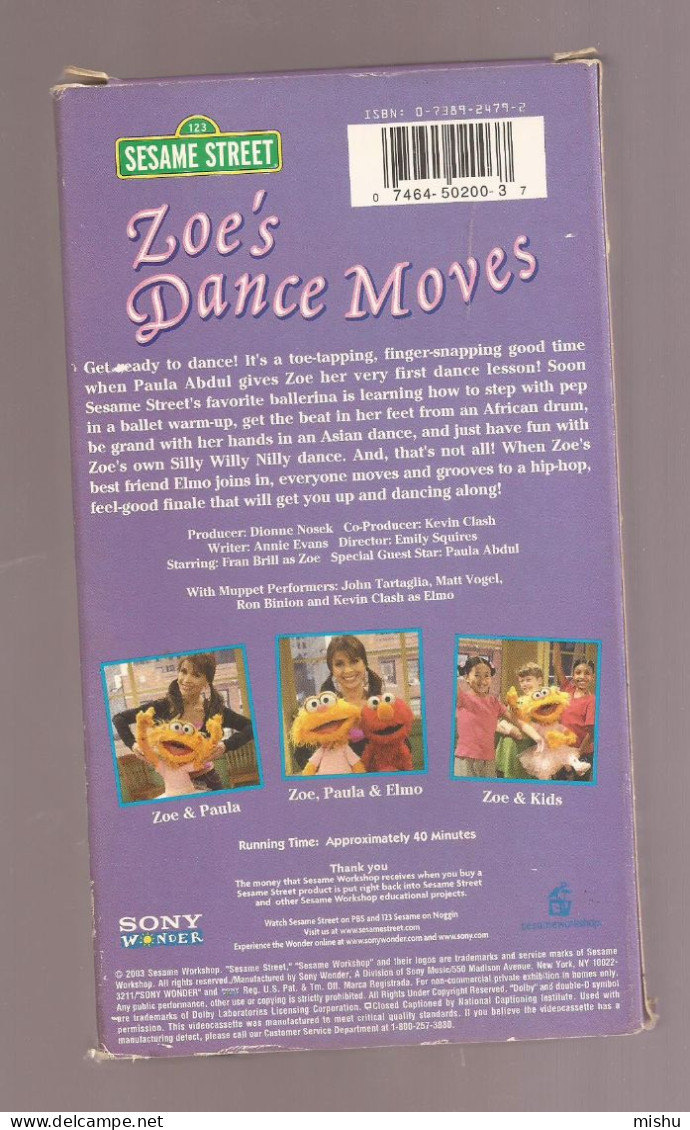 VHS Tape - 123 Sesame Street - Zoe's Dance Moves - Children & Family