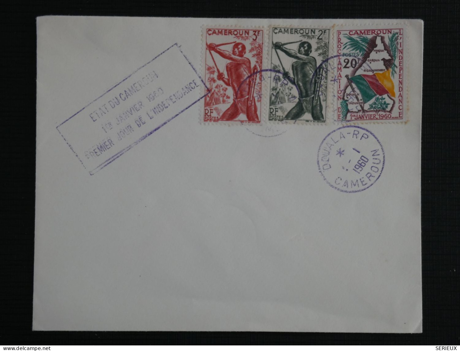 BU14 CAMEROUN FRANCAIS LETTRE 1960  IER JOUR INDEPENDANCE+ + AFF. INTERESSANT ++ - Covers & Documents