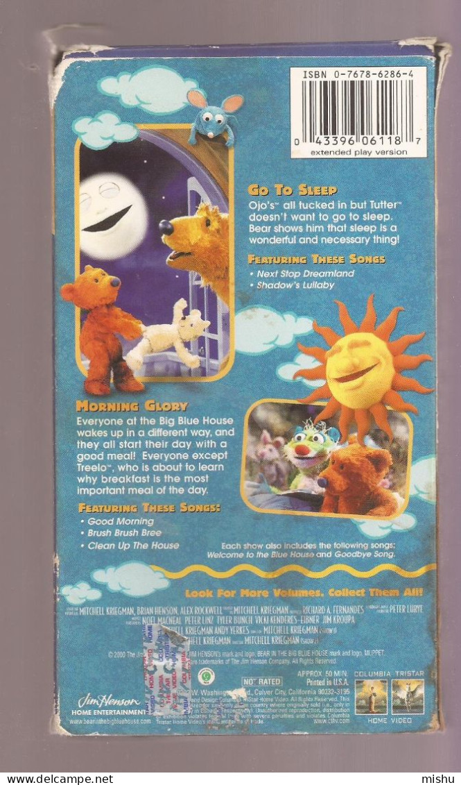 VHS Tape - Bear In The Big Blue House - Early To Bed, Early To Rise - Enfants & Famille