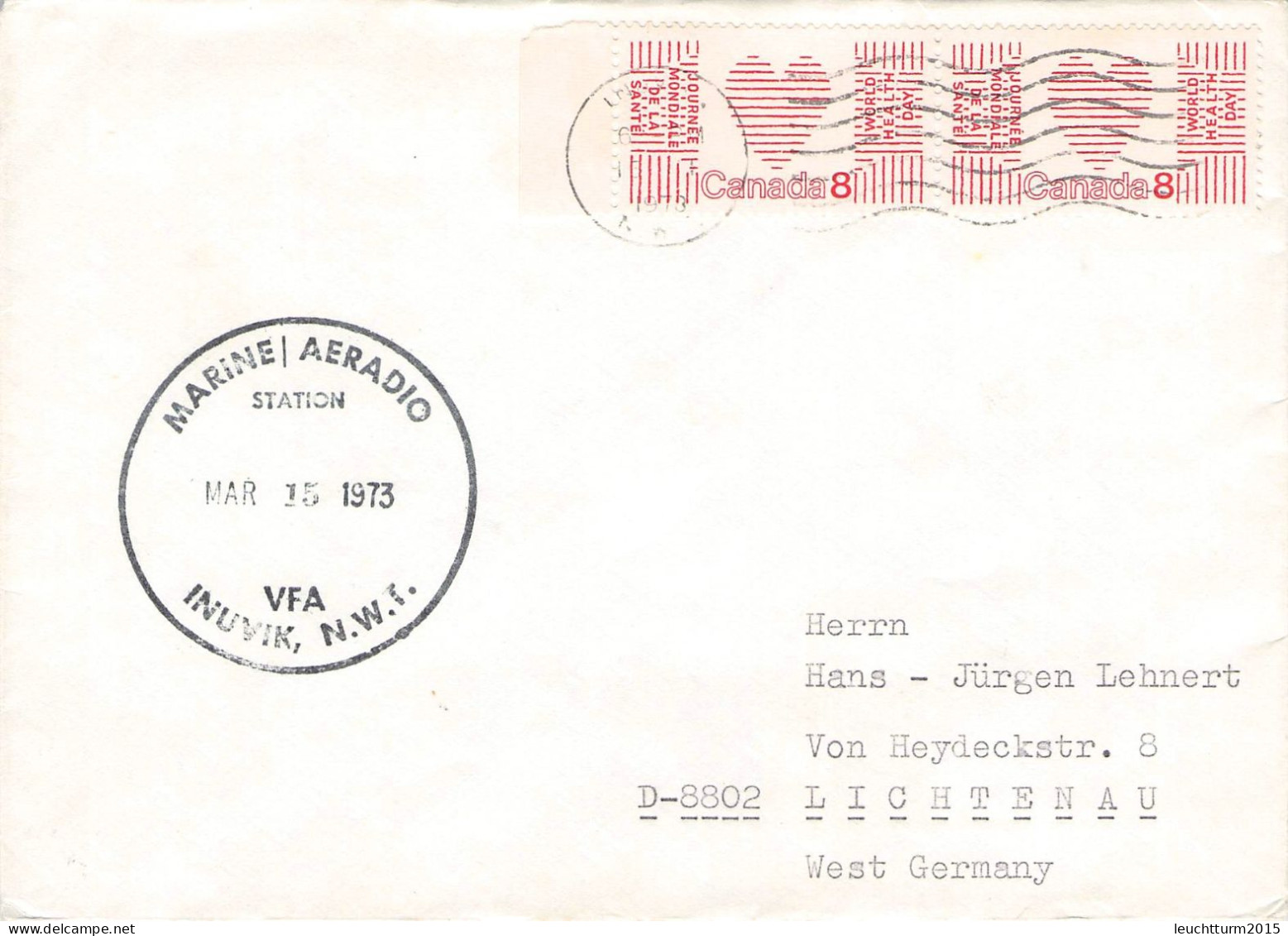 CANADA - LETTER 1974 690244 INUVIK, NT > GERMANY / ZG58 - Briefe U. Dokumente