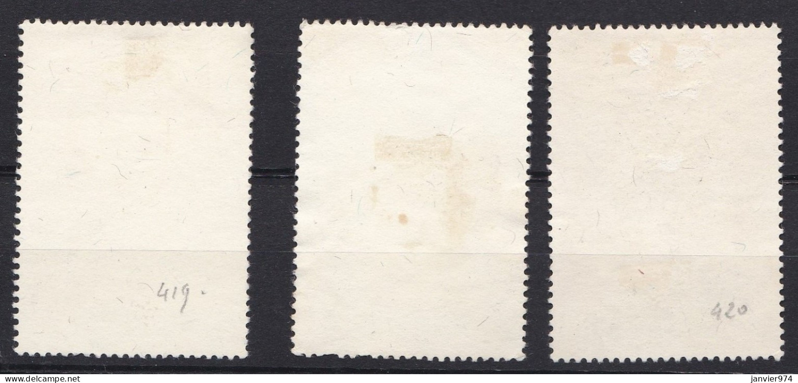 1962, Peintures Chinoises Anciennes – Empereurs, 3 Timbres, Scan Recto Verso - Oblitérés