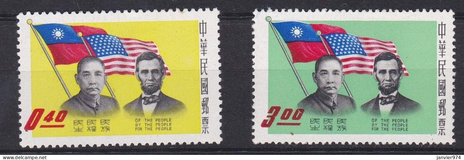 1959, Anniversaire D’Abraham Lincoln, Série Complète Neufs 350 à 351. Scan Recto Verso - Unused Stamps