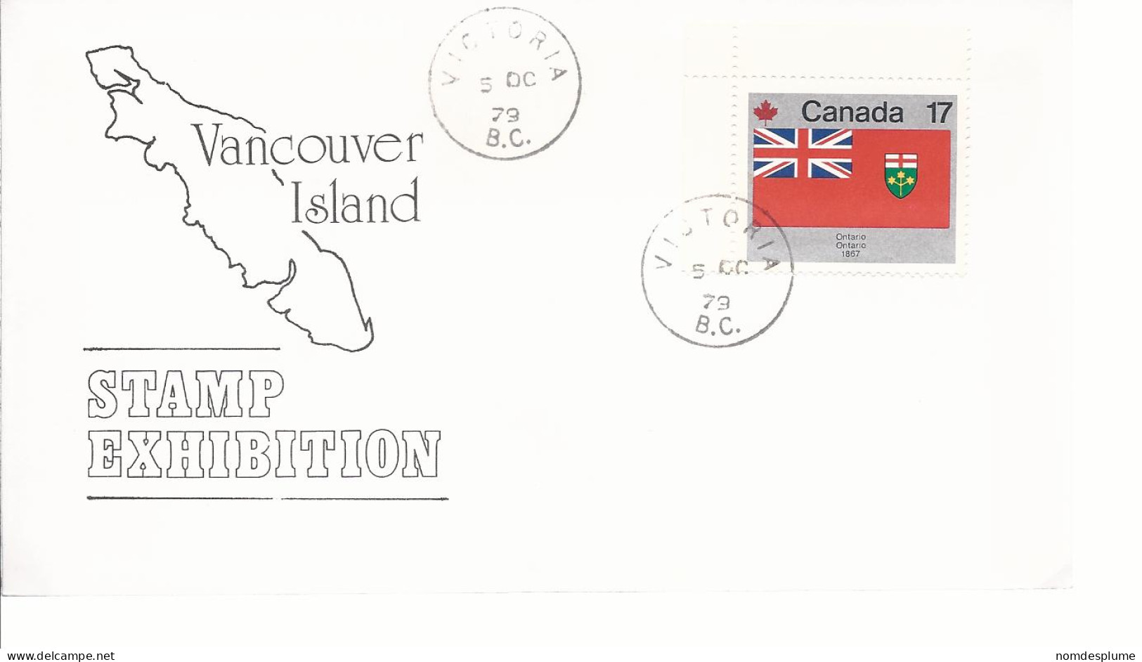 19600) Canada Vancouver Island Stamp Exhibition Postmark Cancel Victoria 1979 - Cartas & Documentos