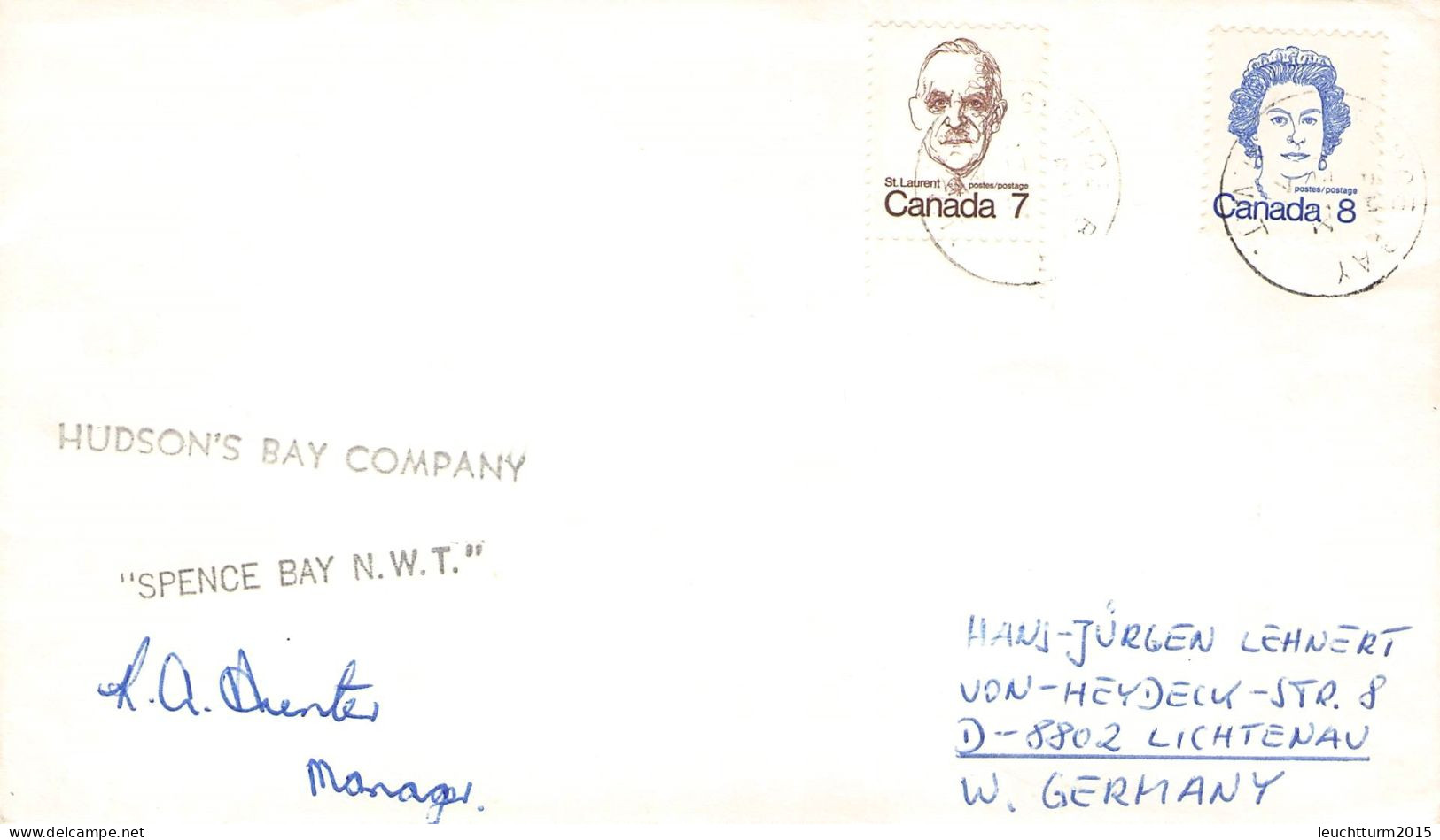 CANADA - LETTER 1974 SPENCE BAY NWT > GERMANY / ZG67 - Lettres & Documents