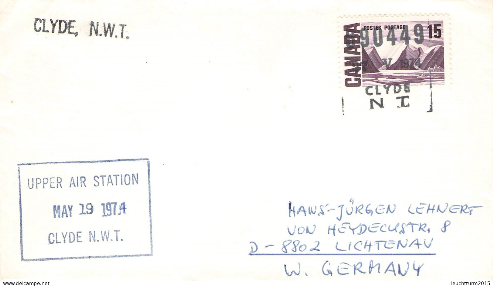 CANADA - LETTER 1974 690449 CLYDE RIVER NWT > GERMANY / ZG68 - Storia Postale