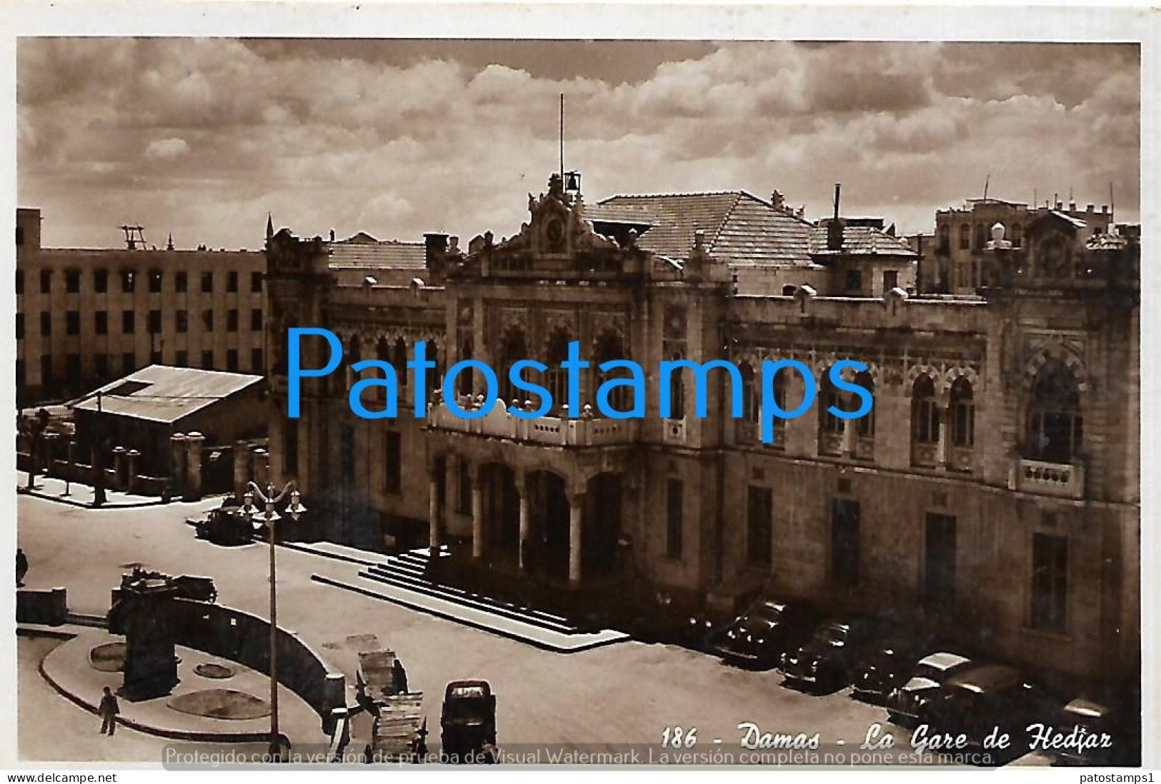 208822 SYRIA DAMAS DAMASCUS STATION TRAIN HEDJAR POSTAL POSTCARD - Syrie