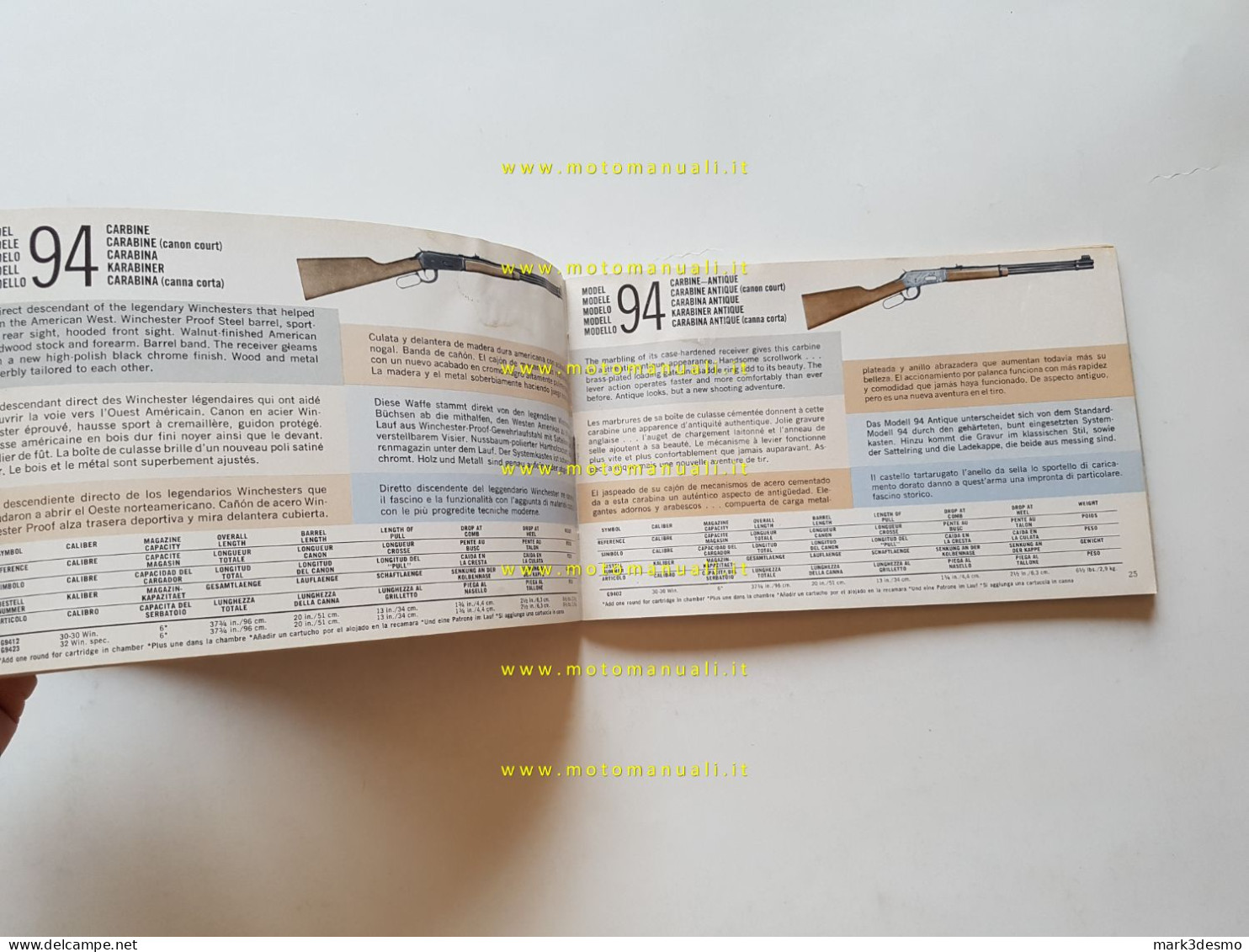 Winchester catalogo generale fucili carabine accessori 1968