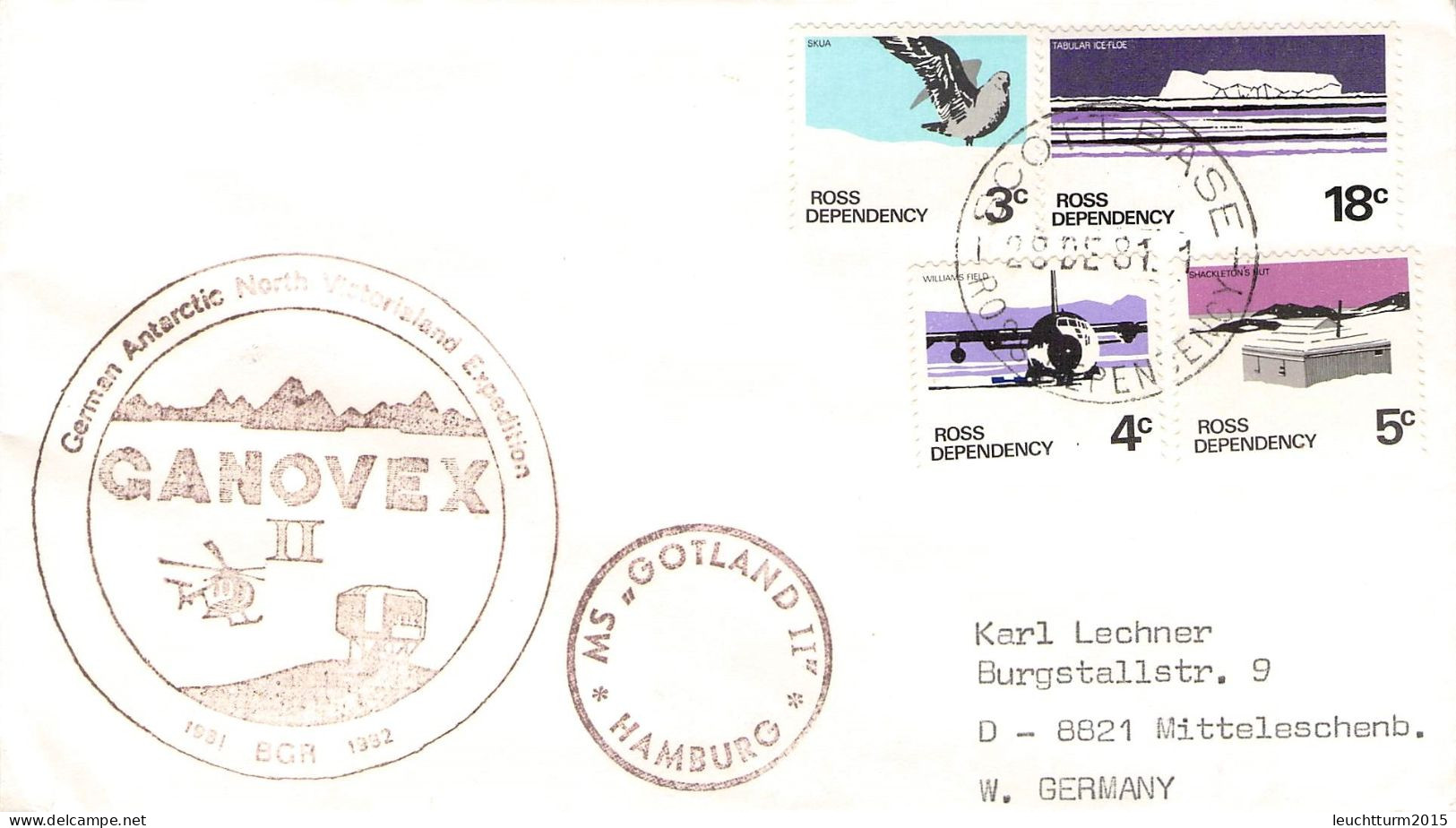 ROSS DEP. - LETTER GANOVEX II 1981 > GERMANY / ZG78 - Brieven En Documenten