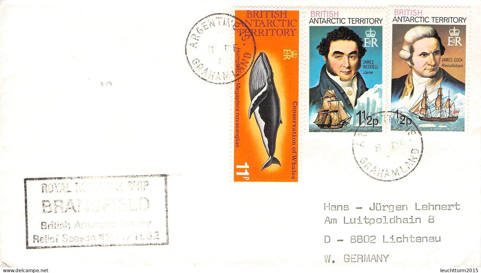 BRIT. ANTARCTIC T. - LETTER 1981 R.R.S. "BRANSFIELD" / ZG82 - Lettres & Documents