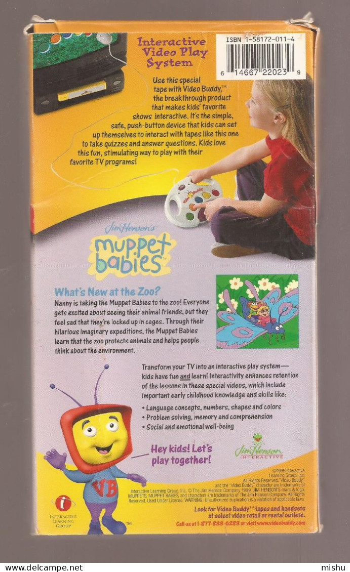 VHS Tape - Video Buddy, Interactive -  Muppet Babies - What's New At Zoo? - Enfants & Famille