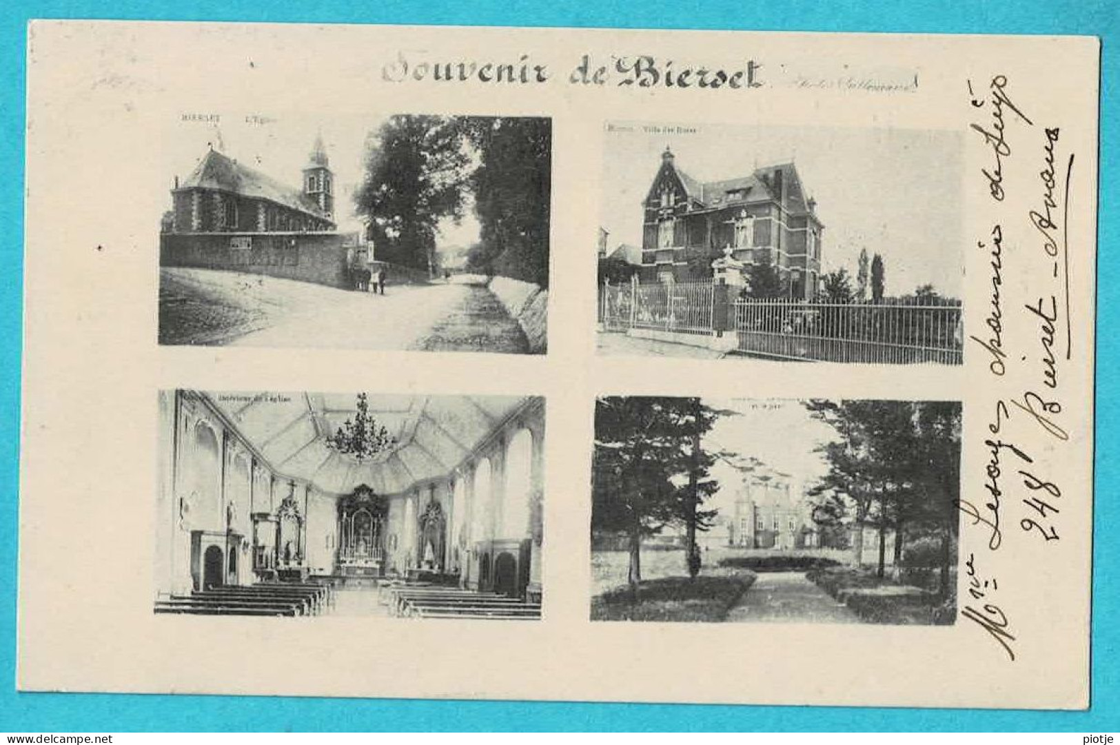 * Bierset (Grace Hollogne - Liège - La Wallonie) * (Edit Clément Voos) Souvenir De Bierset, église, Villa, Chateau, Old - Grâce-Hollogne