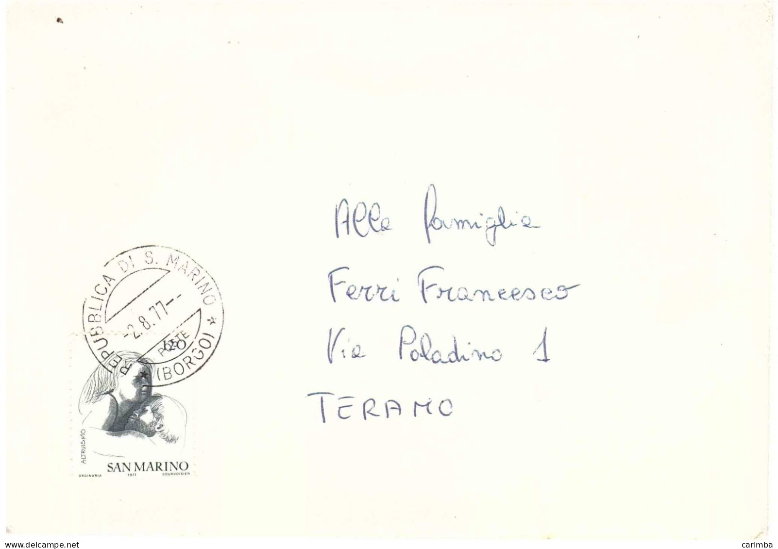 1977 £120 ALTRUISMO - Storia Postale