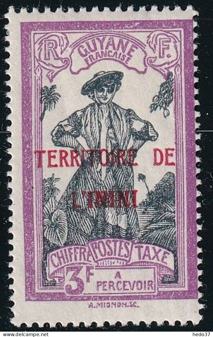 Inini Taxe N°9a - Surcharge Carmin - Neuf * Avec Charnière - TB - Unused Stamps