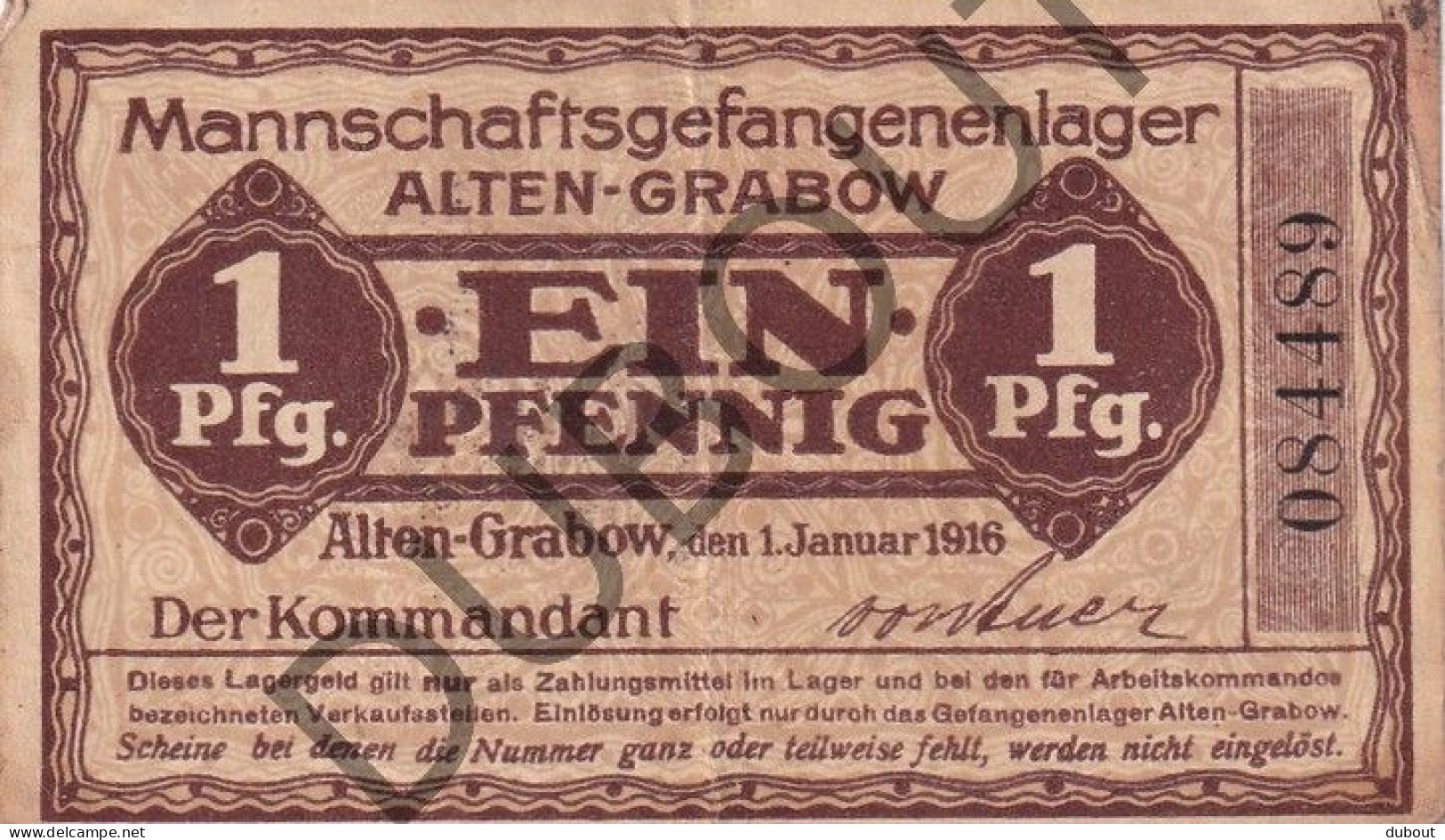 Alten Grabow - Noodgeld/Argent De Nécessité/Notgeld - WOI - Gevangenenkamp (C4376) - Other & Unclassified