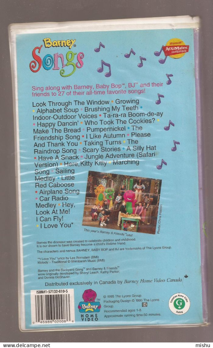 VHS Tape - Barney Songs - Children & Family