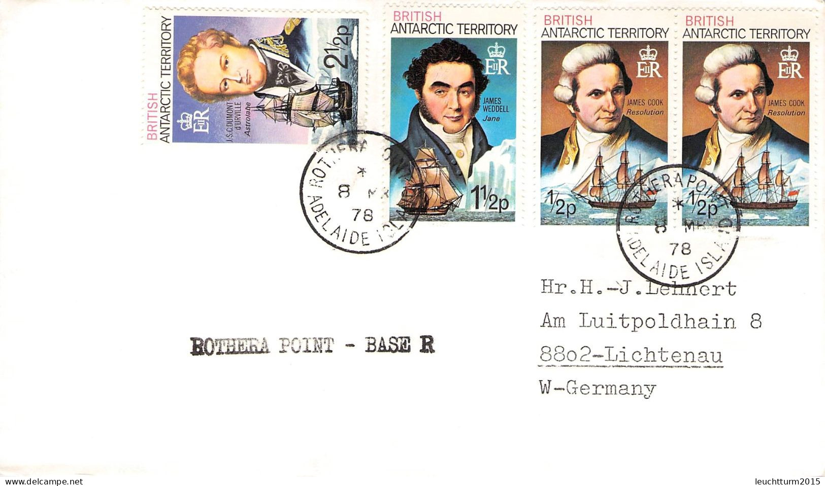 BRITISH ANTARCTIC T. - LETTER ROTHERA POINT 1978 / ZG90 - Covers & Documents