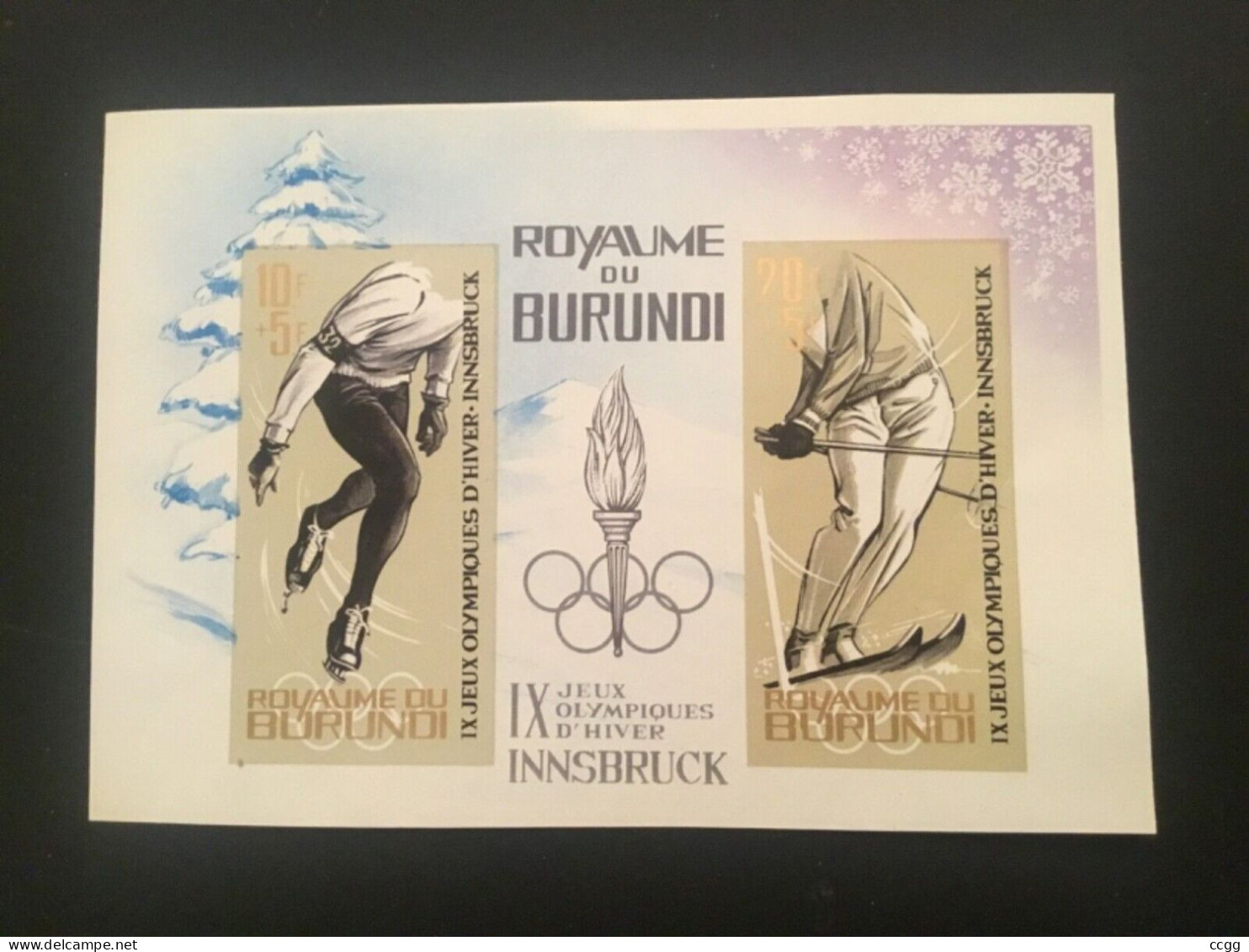 Olympische Spelen 1964 , Burundi - Blok Postfris - Winter 1964: Innsbruck