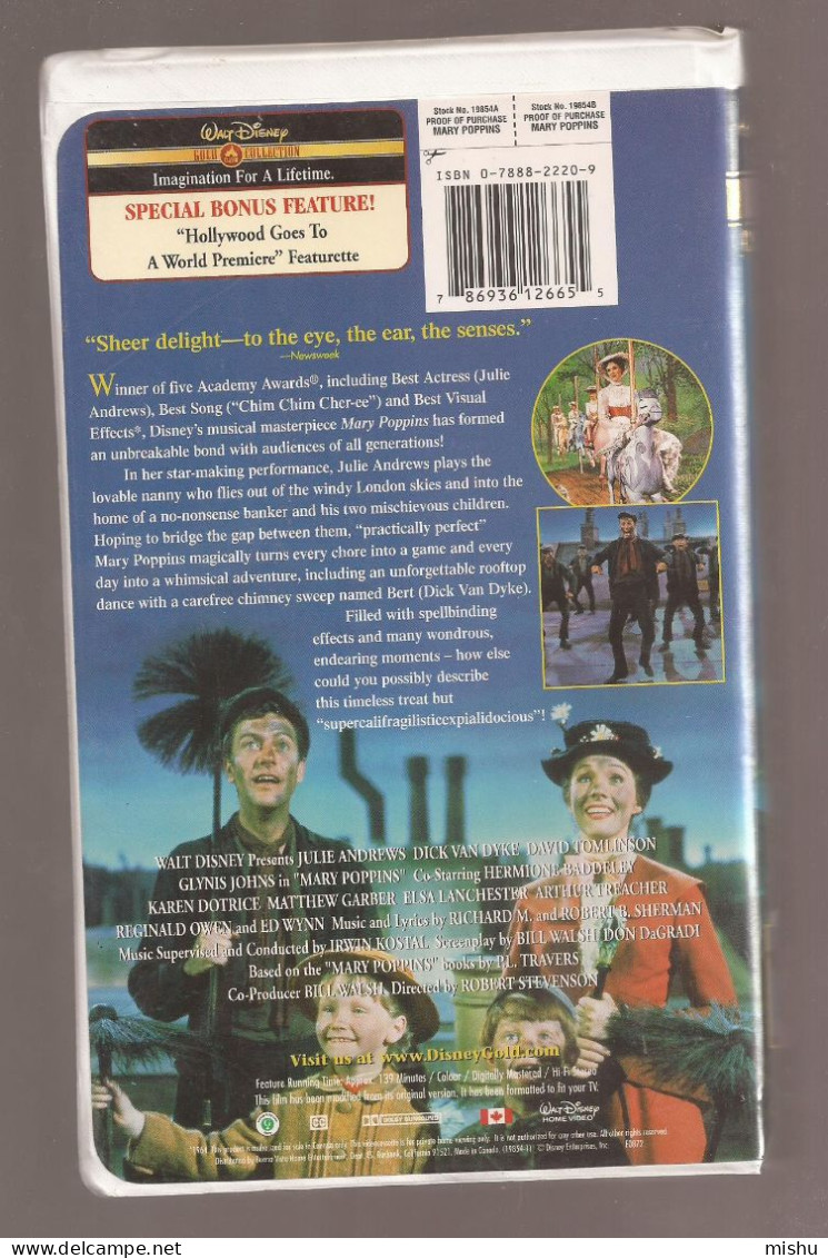 VHS Tape - Disney , Mary Poppins - Children & Family