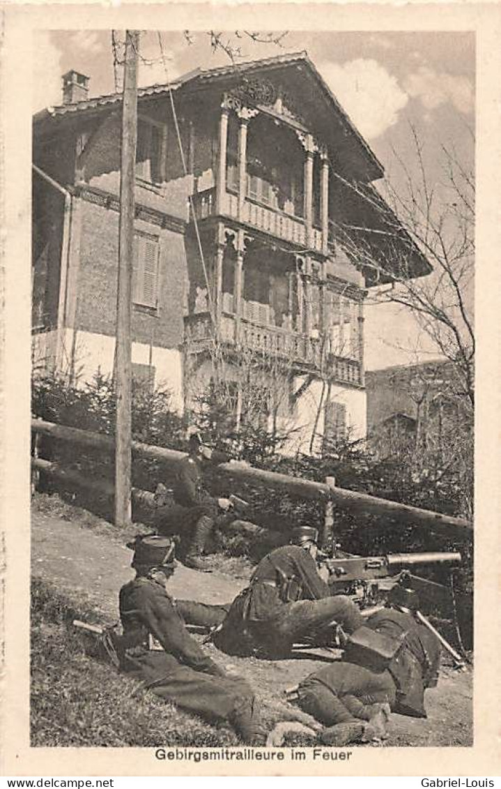 Armée Suisse Militaria - Schweizer Armee - Militär Gebirgsmitrailleurs Im Feuer Fusillers De Montagne Tir Mitrailleuse - Mon