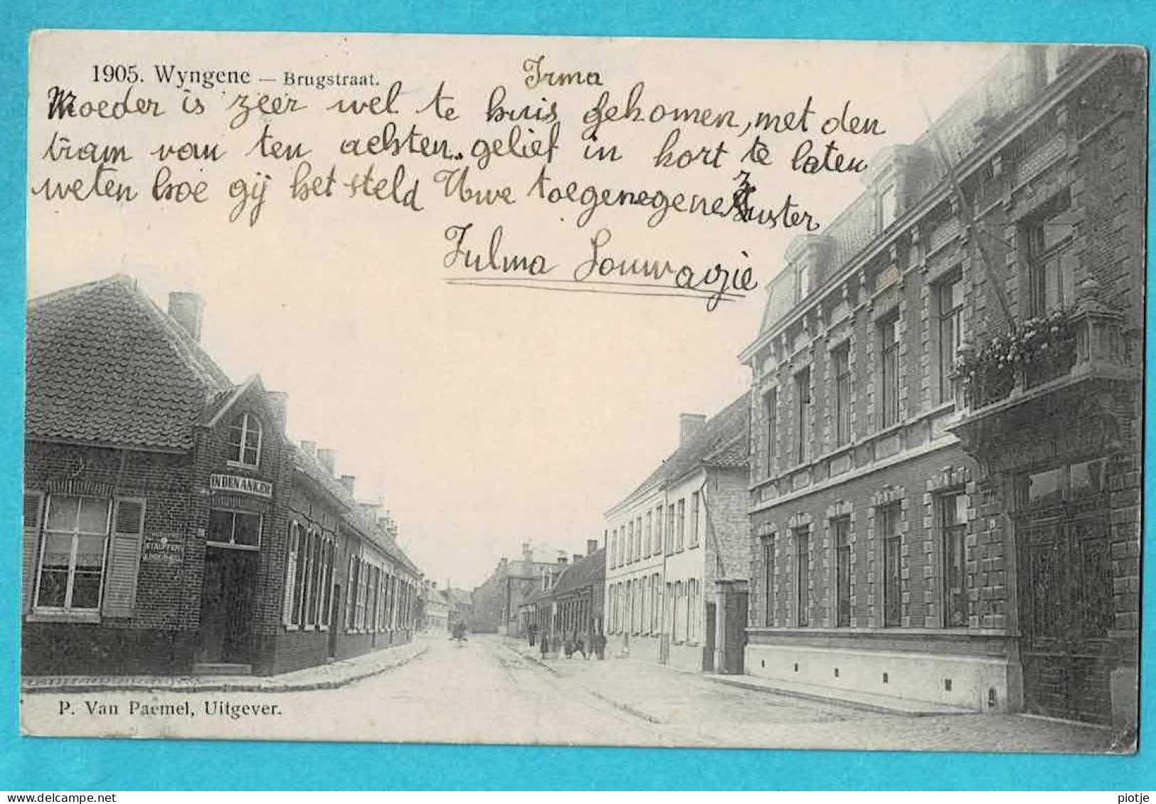 * Wingene - Wyngene (Tielt - West Vlaanderen) * (P. Van Paemel, Uitgever, Nr 1905) Brugstraat, Rue Du Pont, In Den Anker - Wingene