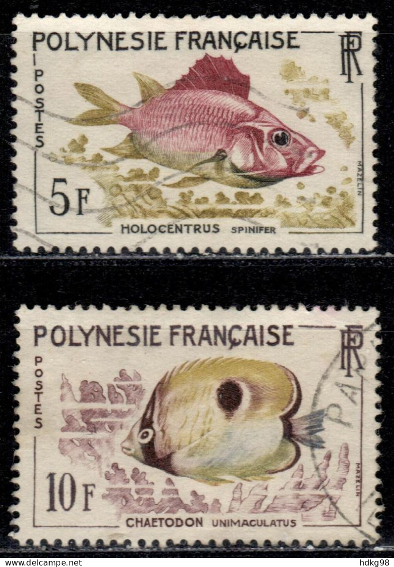 F P+ Polynesien 1962 Mi 24-25 Fische - Oblitérés