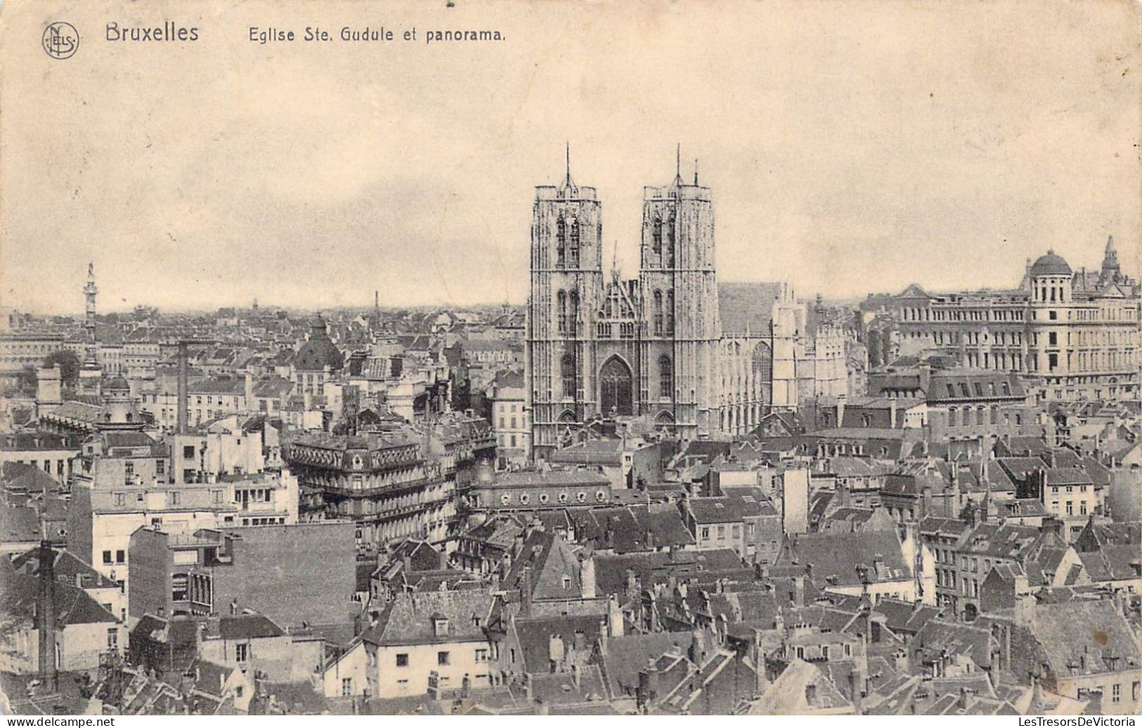 BELGIQUE - Bruxelles - Eglise Ste. Gudule Et Panorama - Carte Postale Ancienne - Monumenti, Edifici