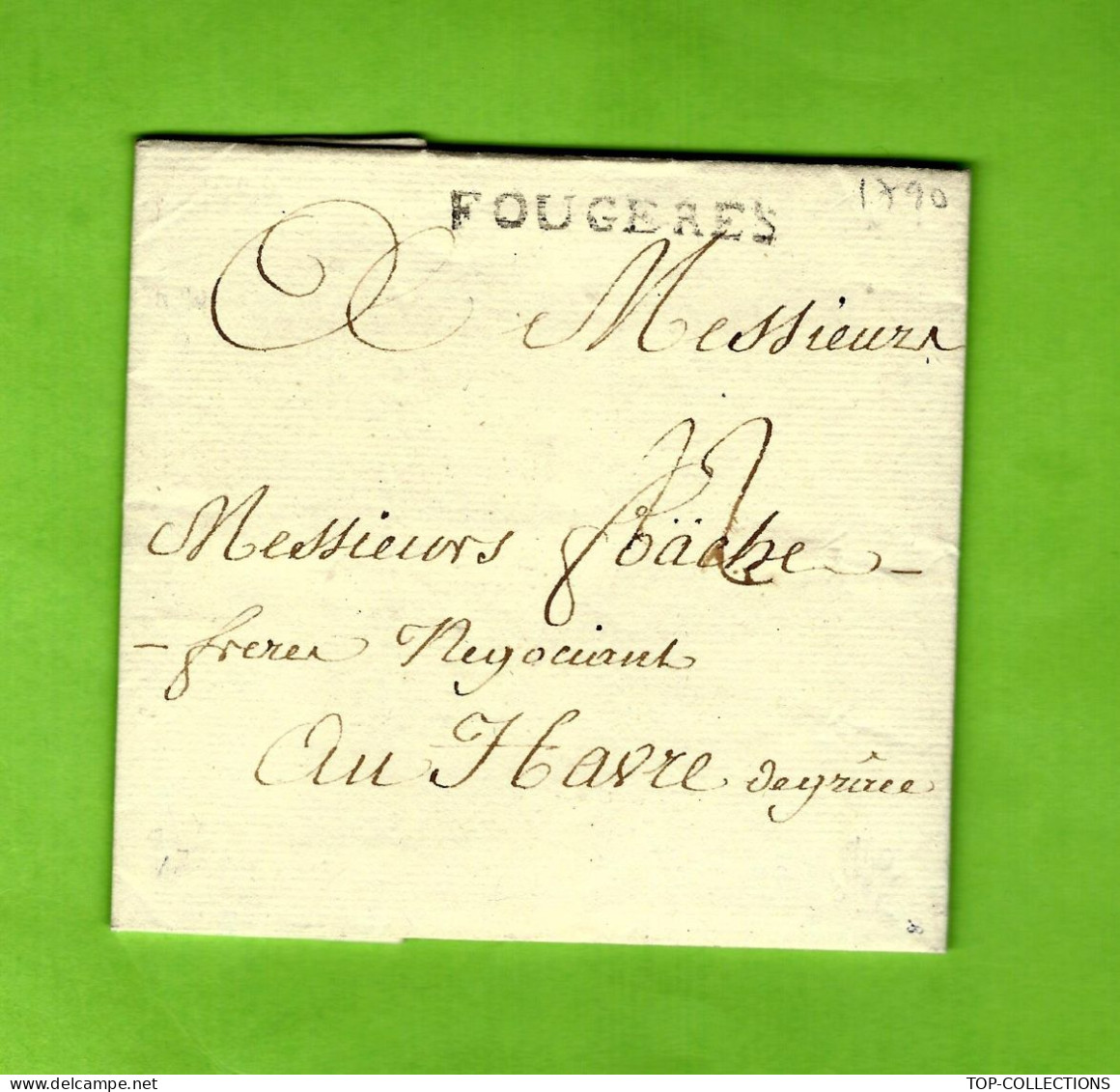 1796 De Fougères Ille Et Vilaine  Louis Binel ( De La Jannière ?)  Pour Foache Le Havre Armateur Traite Négriere Toiles - ... - 1799