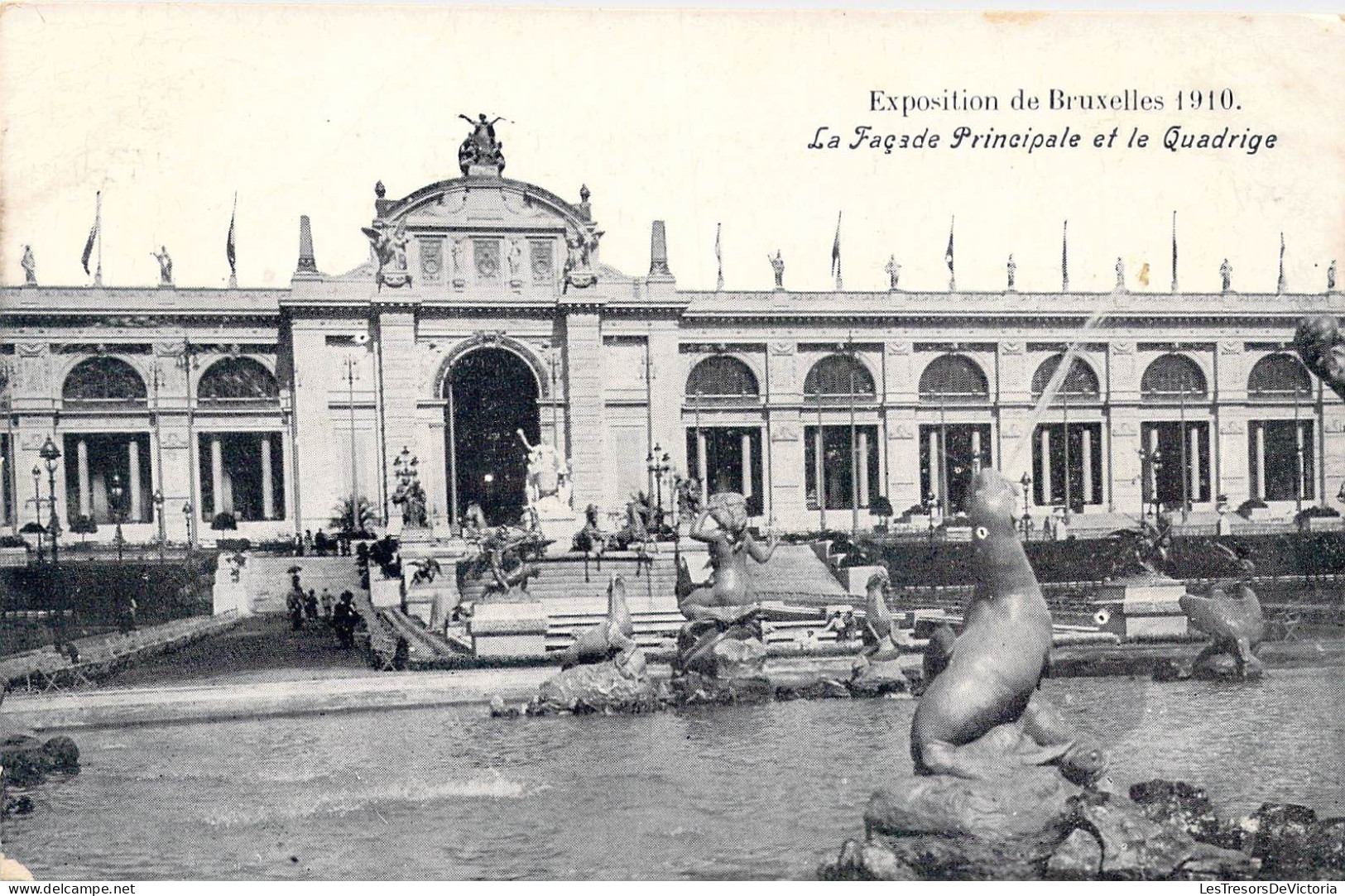 BELGIQUE - Bruxelles - Exposition De Bruxelles 1910 - La Façade Principale Et Le Quadrige - Carte Postale Ancienne - Weltausstellungen