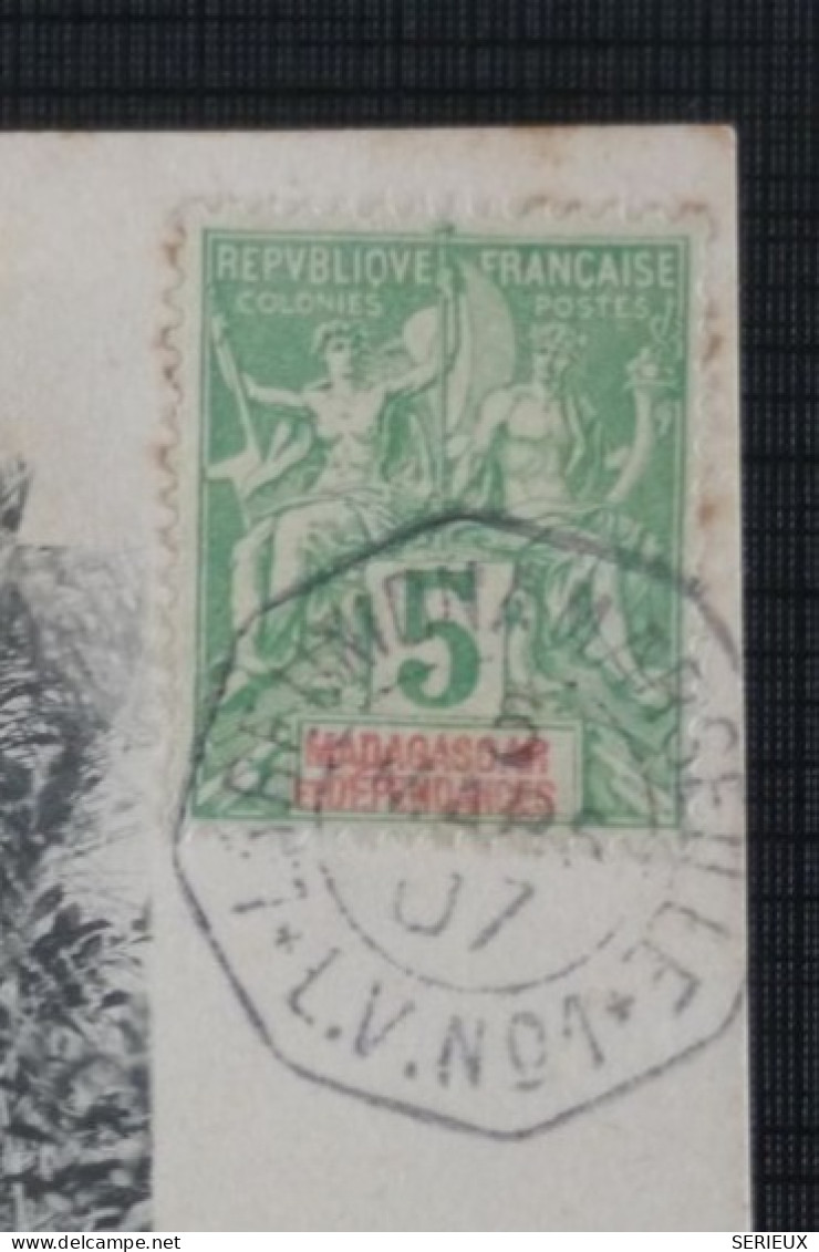 BU15 LA REUNION  BELLE  CARTE   1907 OBLITERATION MARINE  POUR  MARSEILLE  + AFF. INTERESSANT ++ - Lettres & Documents